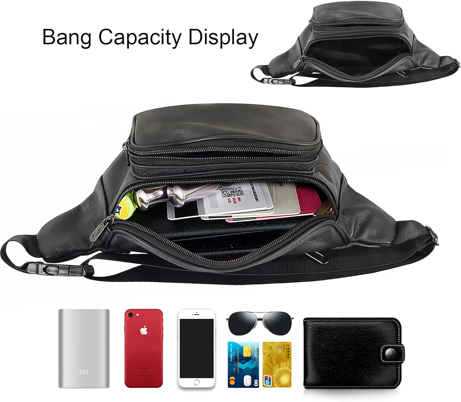 Fanny Pack Outdoor travel leather Fanny pack,Cowhide Leather Large Size 7 Pockets waist bag.Suitable for outdoor mountaineering, travel, camping, cycling, running, etc. - Image 3